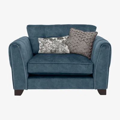 Furniture Village Ariana Classic Back Fabric Snuggler Chair - Dapple Ocean