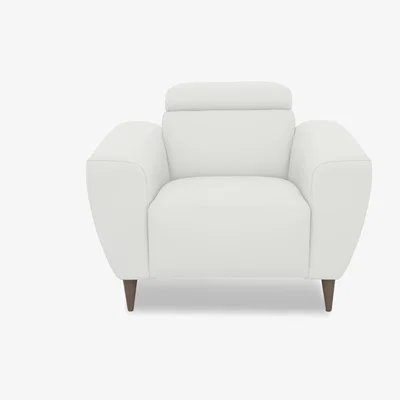 Furniture Village Nicoletti Italia - Milano Leather Power Recliner Chair - Torello Bianco Puro