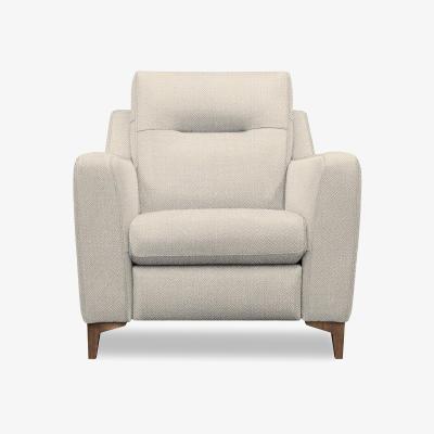 Furniture Village G Plan - Arlo Fabric Chair - Nebular Blush with Walnut Feet