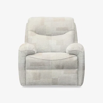 Furniture Village G Plan - Amesbury Fabric Power Recliner Armchair with Power Headrest, Power Lumbar and Heated Seats - Checkers Putty