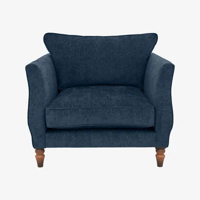 Furniture Village Boutique Chatterley Chair - Bolero Midnight with Walnut Feet
