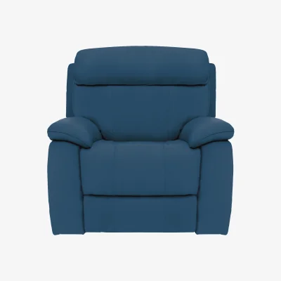 Furniture Village Moreno NC Leather Armchair with Manual Recliner - Carribean Sea