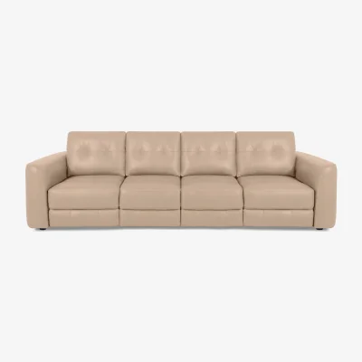 Furniture Village World of Leather - Drift 4 Seater Leather Power Glider Sofa - BV Pebble - Sofas and Armchairs - In Time for Christmas