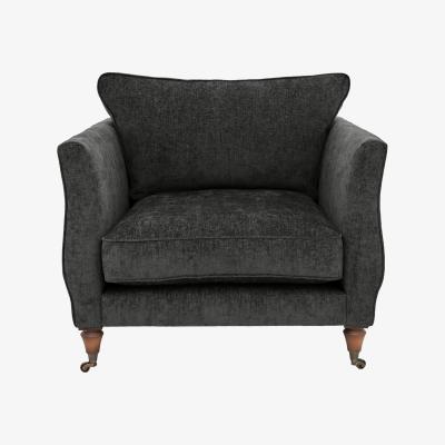 Furniture Village Boutique Chatterley Chair - Bolero Ebony with Walnut Castors