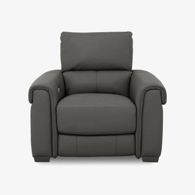 Furniture Village Nixon HW Leather Chair with Power Recliner - Charcoal Grey