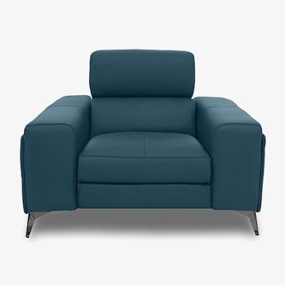 Furniture Village Action Leather Armchair with Manual Storage Arm - Midnight Jade