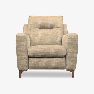 Furniture Village G Plan - Arlo Fabric Chair - Faro Sand with Walnut Feet