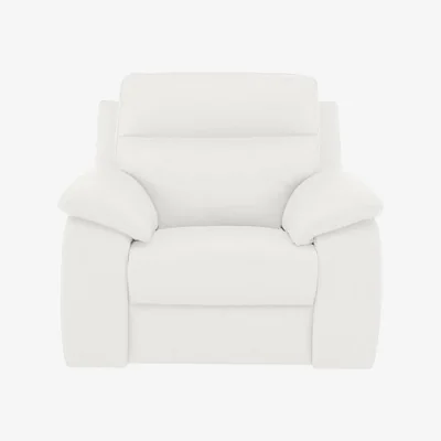Furniture Village Nicoletti - Pepino Leather Power Recliner Armchair - Botero Bianco