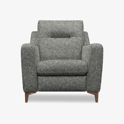 Furniture Village G Plan - Arlo Fabric Chair - Remco Slate with Walnut Feet