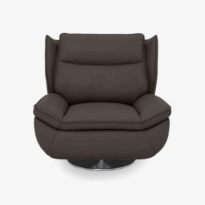 Furniture Village Vinny Leather Swivel Chair - Storm