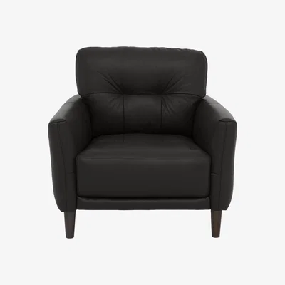 Furniture Village Uno BV Leather Chair - Classic Black