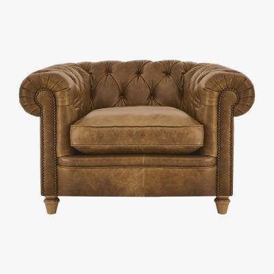 Furniture Village Alexander and James - New England Newport Leather Armchair - Brown