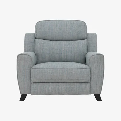 Furniture Village Comfort Story - Title Fabric Recliner Snuggler Armchair with Power Headrests - Blue