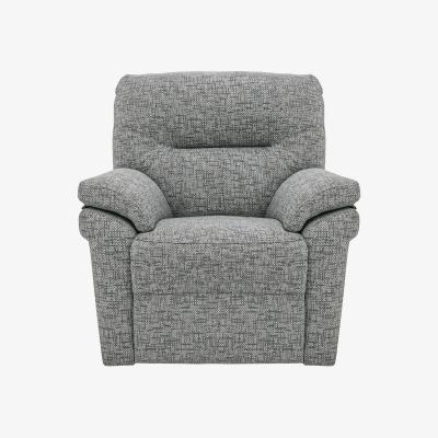 Furniture Village G Plan - Seattle Fabric Manual Recliner Armchair - Remco Light Grey