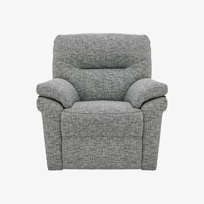 Furniture Village G Plan - Seattle Fabric Manual Recliner Armchair - Remco Light Grey