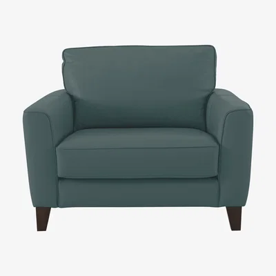 Furniture Village Brondby Leather Cuddle Chair - Green- World of Leather