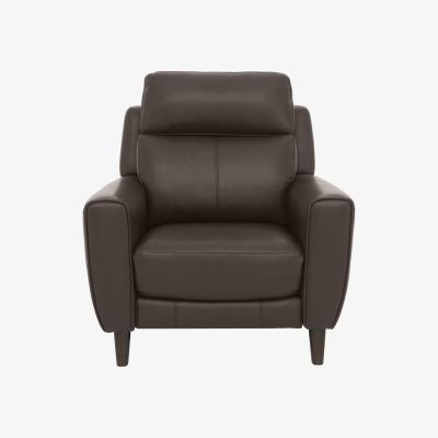 Furniture Village Comfort Story - Zen Leather Power Recliner Chair with Headrest - Walnut