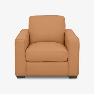 Furniture Village Parma Leather Armchair - NC Honey Yellow