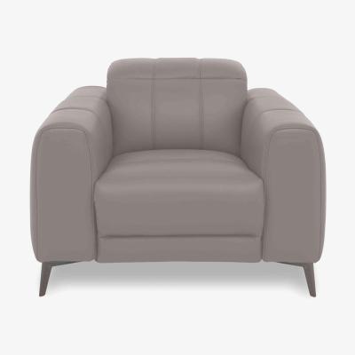 Furniture Village Ezra Leather Chair - Lead Grey