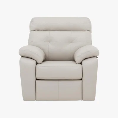 Furniture Village G Plan - Miller Leather Power Recliner Armchair - Grey