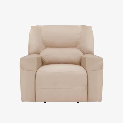 Furniture Village Eden Leather Recliner Armchair - Beige- World of Leather