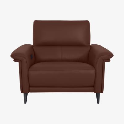 Furniture Village Domicil - Huxley Leather Power Recliner Chair with Telescopic Headrest - NN Saddle Brown