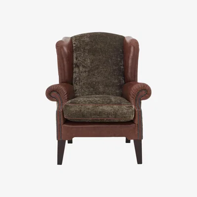 Furniture Village Tetrad - Northwood Wing Back Arm Chair - Brown