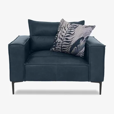 Furniture Village Alexander and James - Boutique Jade Leather Chair - Kodak Blue