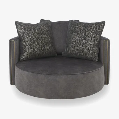 Furniture Village Ariana Large Fabric Swivel Chair - Moleskin