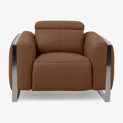 Furniture Village Gisella Leather Chair with Power Recliner - Butterscotch