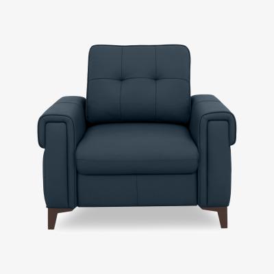Furniture Village Zoom Leather Armchair - Natural Milled Navy