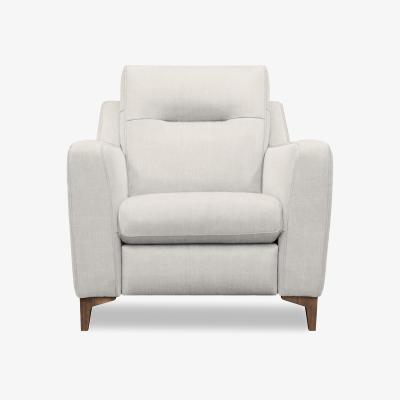 Furniture Village G Plan - Arlo Fabric Power Recliner Chair - Manhattan Fog with Walnut Feet