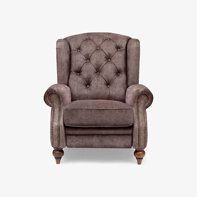 Furniture Village At The Helm - Shackleton Fabric Power Recliner Wing Chair - Antler