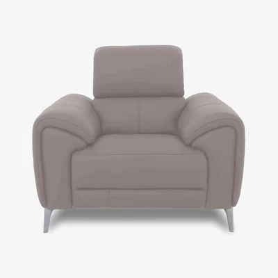 Furniture Village Vino Leather Chair - Lead Grey