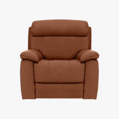 Furniture Village Moreno Leather Armchair - Warm Brown
