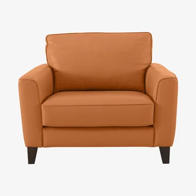 Furniture Village Brondby Leather Cuddle Chair - Orange- World of Leather