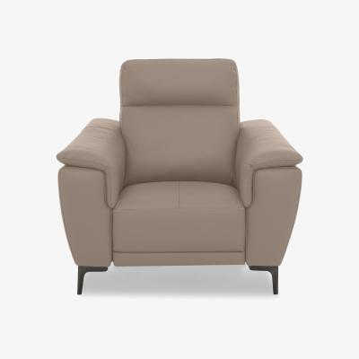 Furniture Village Nicoletti Italia - Amalfi Leather Power Recliner Chair - Torello Taupe