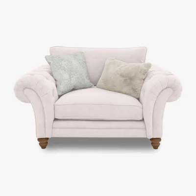 Furniture Village Boutique Collection - Blenheim Classic Back Snuggler with Oak Feet - Darwin Ivory