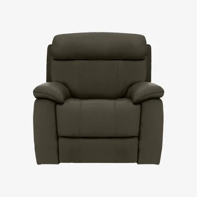 Furniture Village Moreno Leather Armchair - Olive