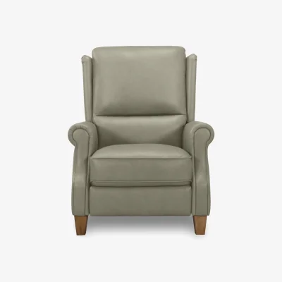 Furniture Village Carrick Leather Power Recliner Wing Chair - Sage - Sofas and Armchairs