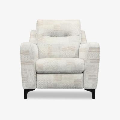 Furniture Village G Plan - Arlo Fabric Chair - Checkers Putty with Ebony Feet