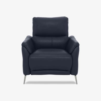 Furniture Village Daytona Leather Power Recliner Chair with Bluetooth Speaker - Peacock