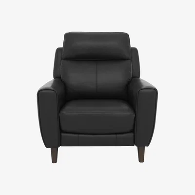 Furniture Village Comfort Story - Zen Leather Power Recliner Chair with Headrest and Power Lumbar - Black