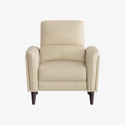 Furniture Village Compact Collection Klein NC Leather Power Recliner Chair with Telescopic Headrest - NC Bisque