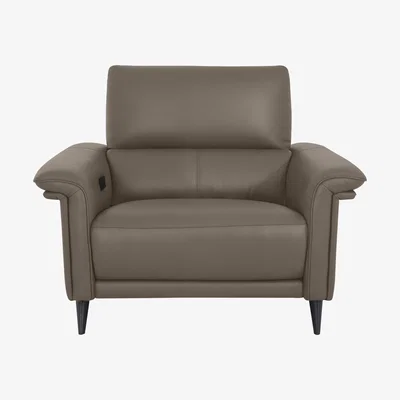 Furniture Village Domicil - Huxley Leather Power Recliner Chair with Telescopic Headrest - NN Pine Bark