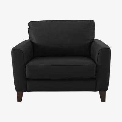 Furniture Village Brondby Leather Cuddle Chair - Black- World of Leather
