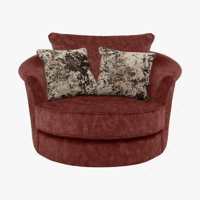 Furniture Village Ariana Twister Snuggler Chair - Dapple Oxblood