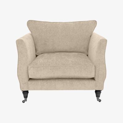 Furniture Village Boutique Chatterley Chair - Bolero Eggshell with Ebony Castors