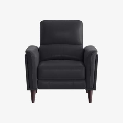 Furniture Village Compact Collection Klein HW Leather Power Recliner Chair with Telescopic Headrest - Black
