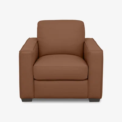 Furniture Village Parma Leather Armchair - Warm Brown